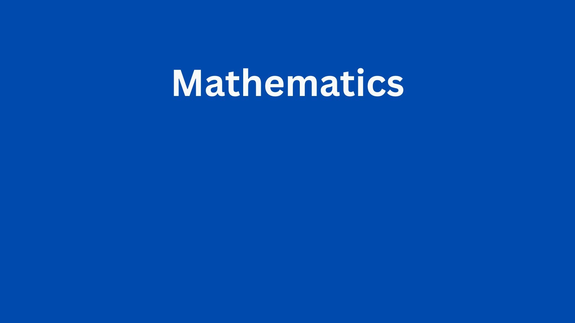 maths